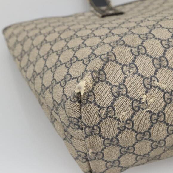 GUCCI GG Supreme Sherry Line Tote Bag Pvc Navy Silver - Picture 13 of 16